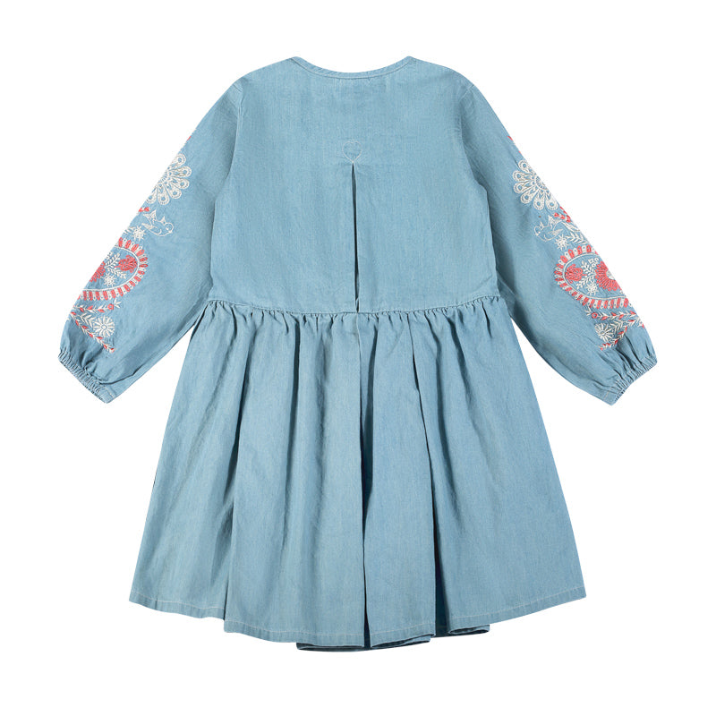 Paper wings - pleated dress- folk embroidery