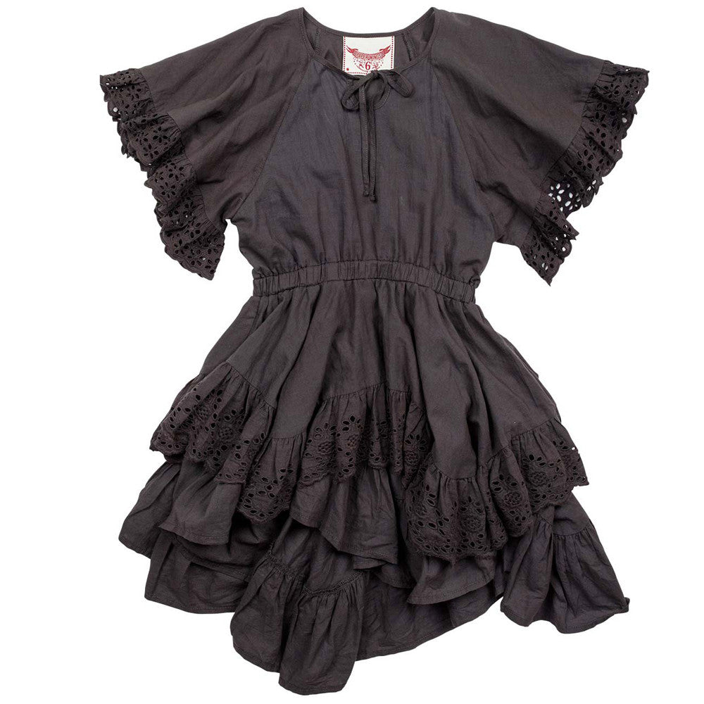 paper wings lace frilled swing dress