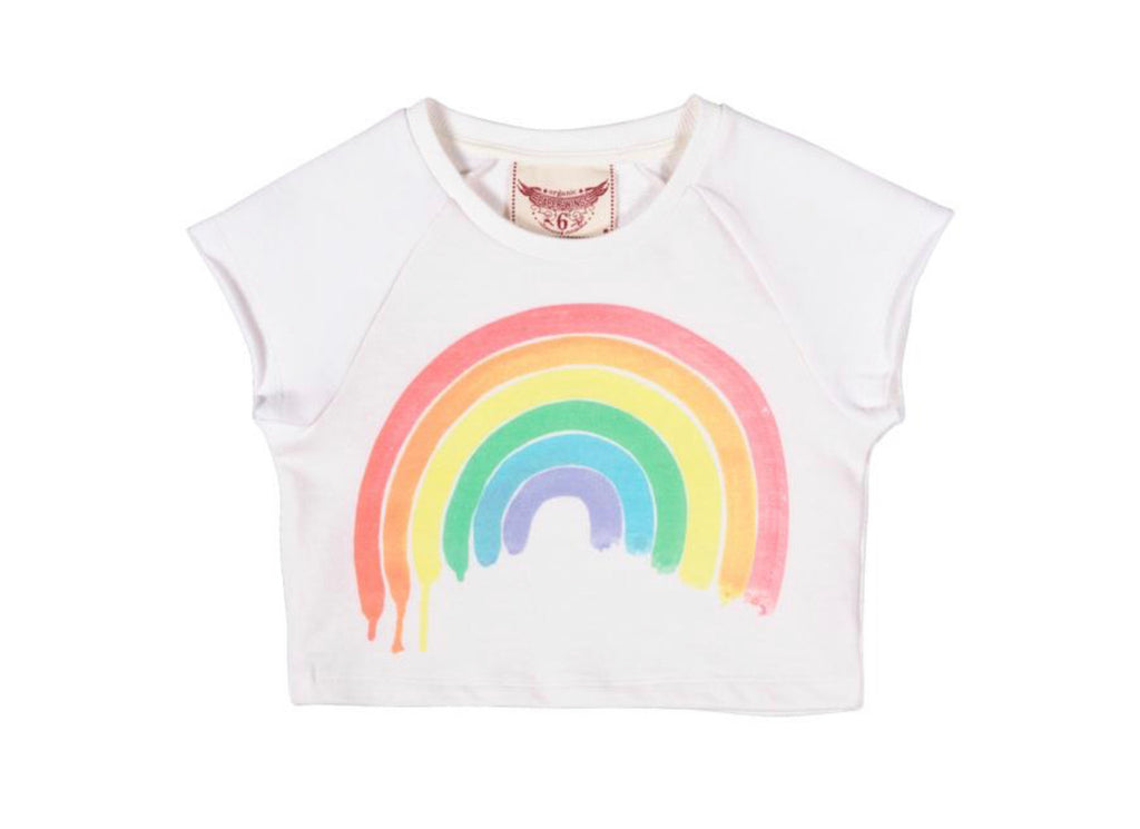 paper wings cropped sweater - rainbow