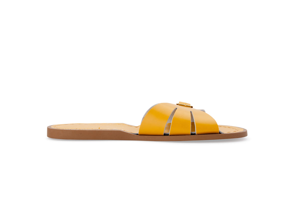 Salt water sandals women's slides mustard