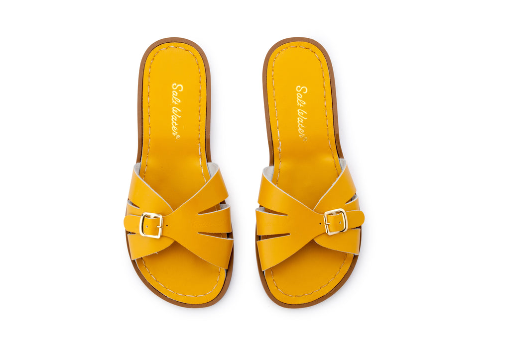 Salt water sandals women's slides mustard