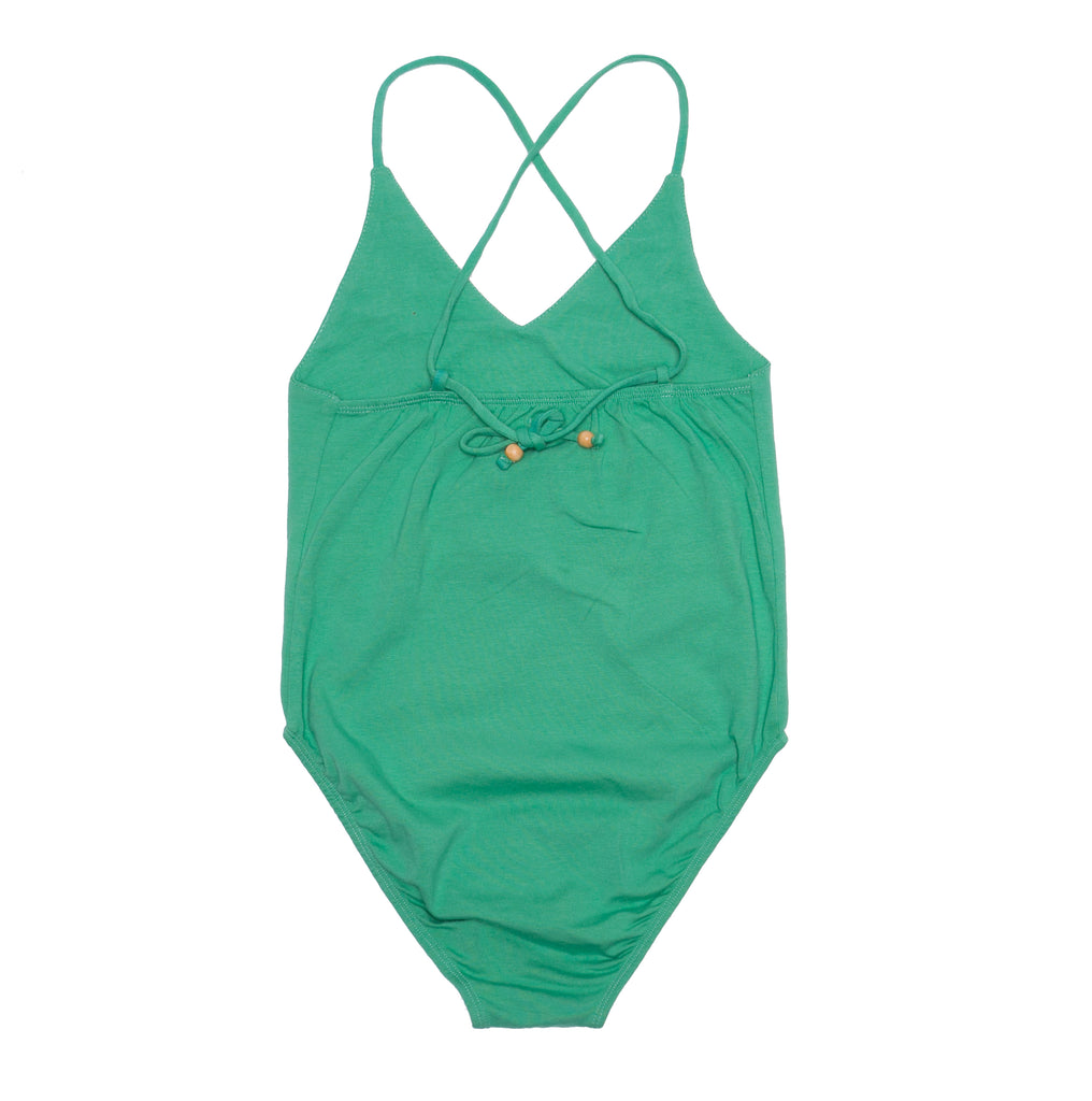 Coco & Ginger Honey leotard emerald with hand embroidery