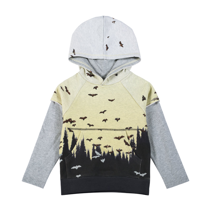 Paper wings - hooded double sleeve sweater - dusk flight