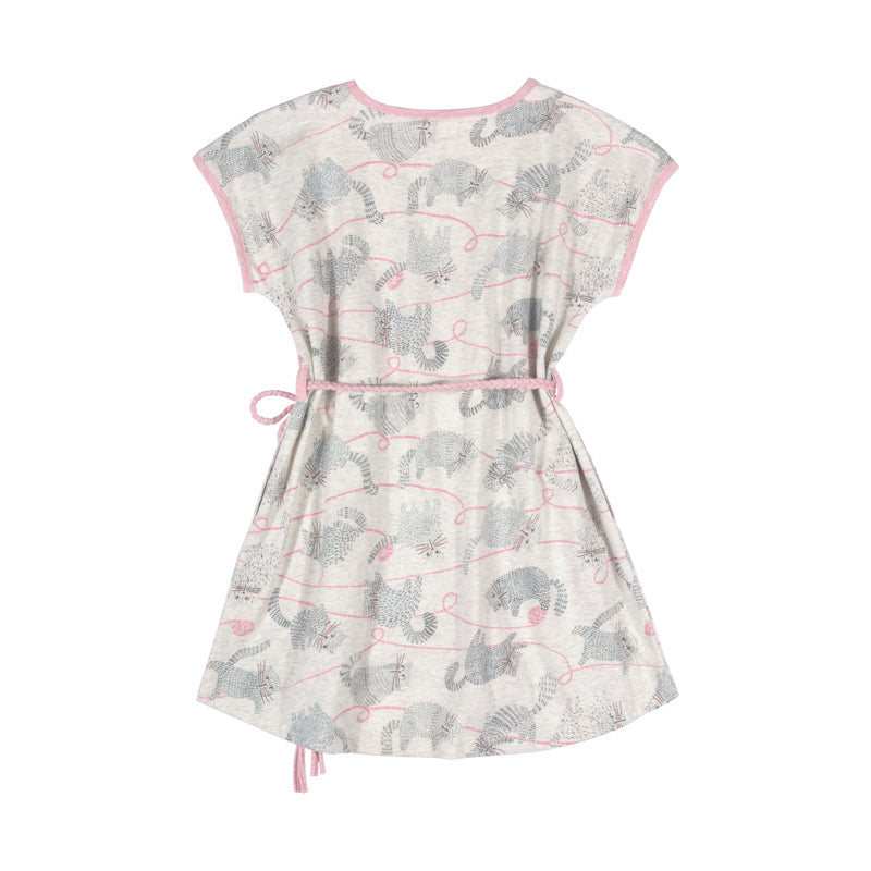 paper wings tee dress with plaited belt - yarn kitty
