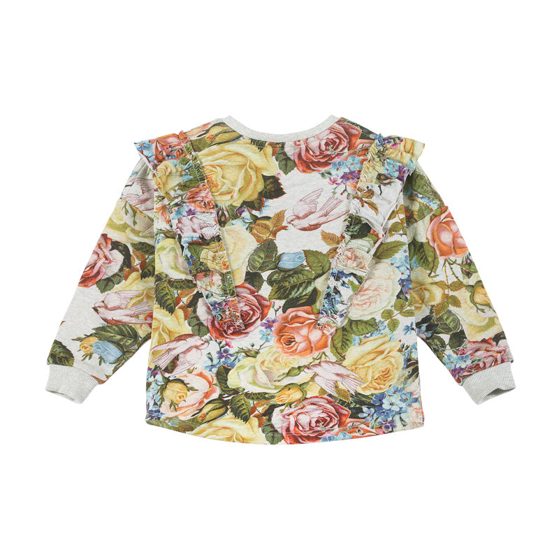 Paper wings frilled sweater - winter rose