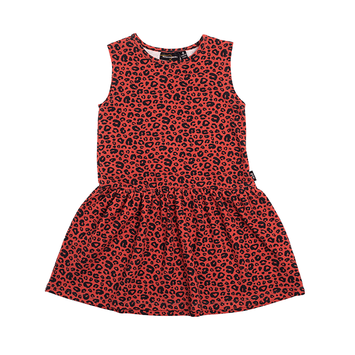 rock your baby red leopard - drop waist dress