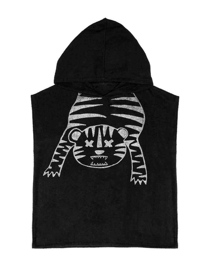 band of boys tiger outline hooded towel