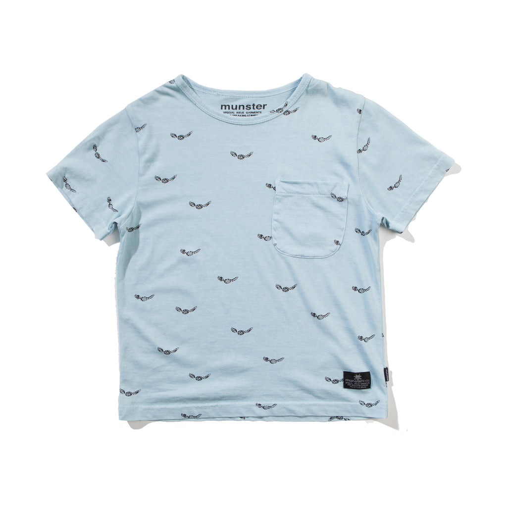 Munster kids Flyby Tee - washed blue