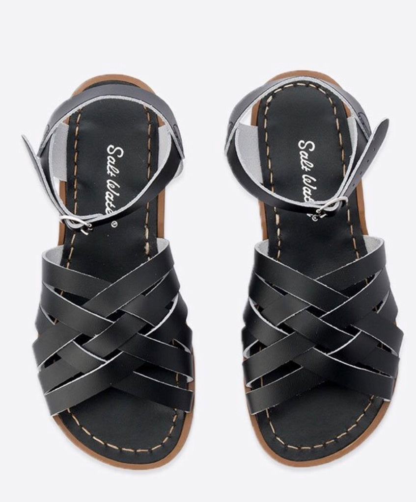 Saltwater sandals women's retro sandals - black